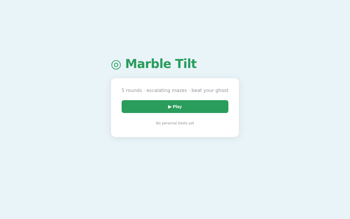 Marble Tilt start screen