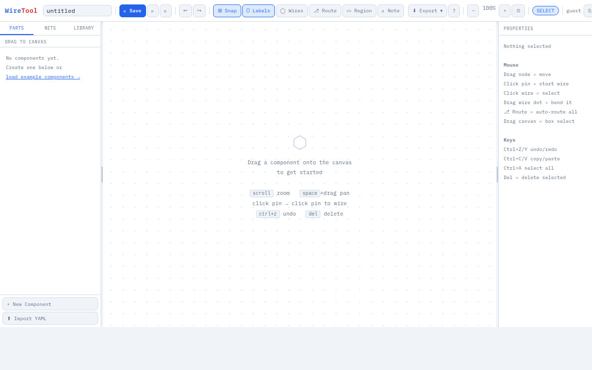 Wiring Tool editor